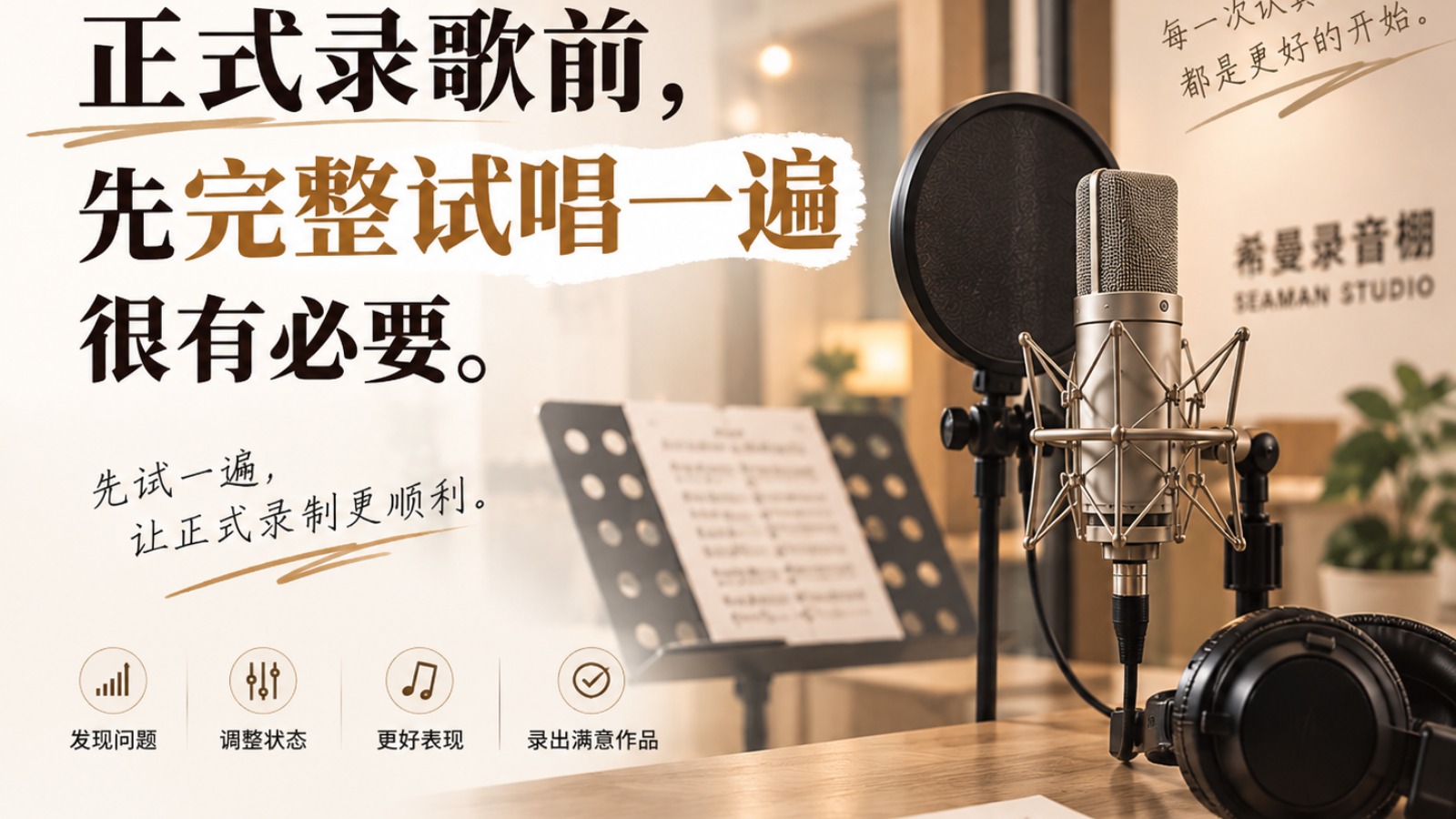 正式录歌前，先完整试唱一遍很有必要