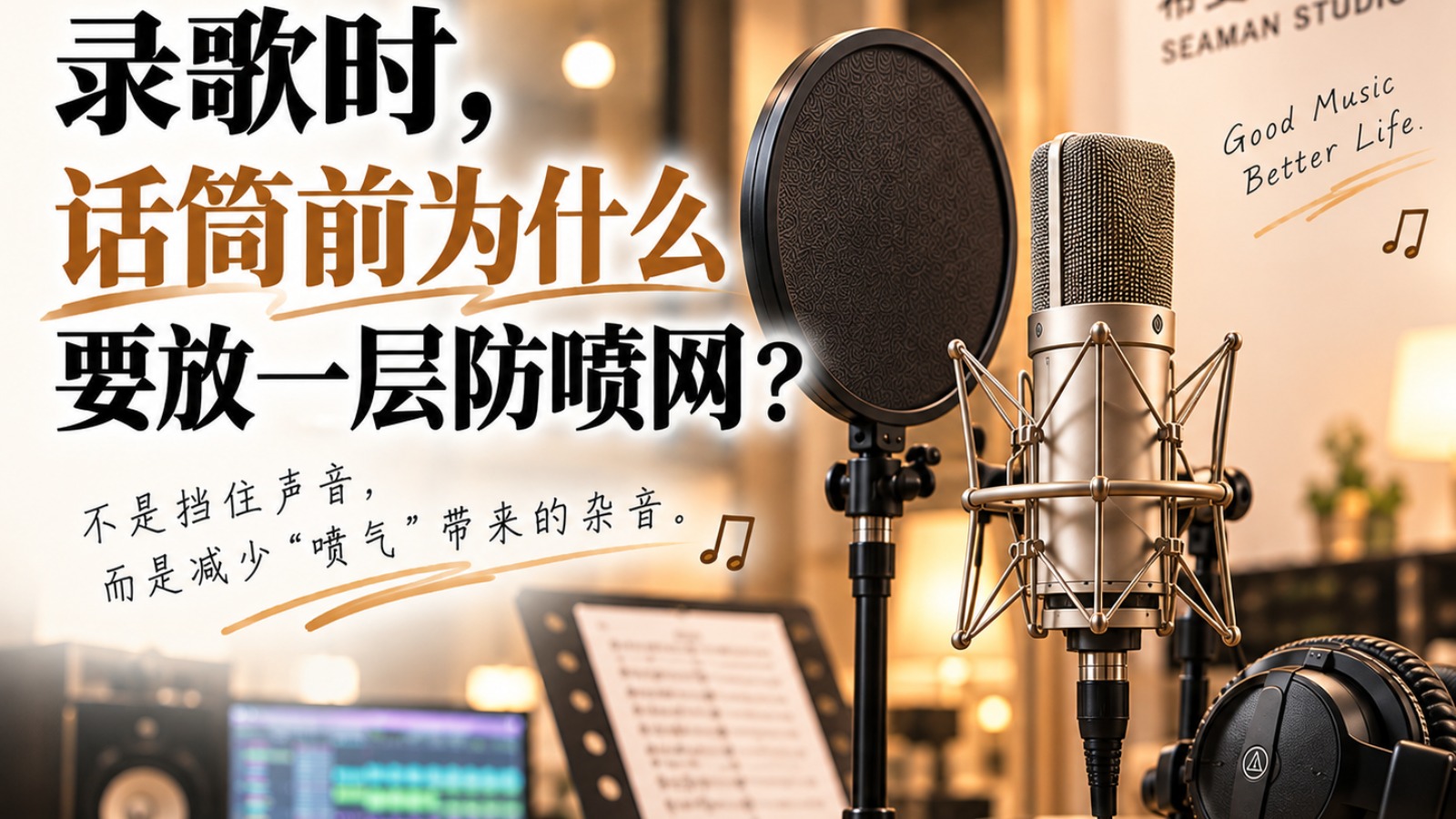 录歌时,话筒前为什么要放一层防喷网